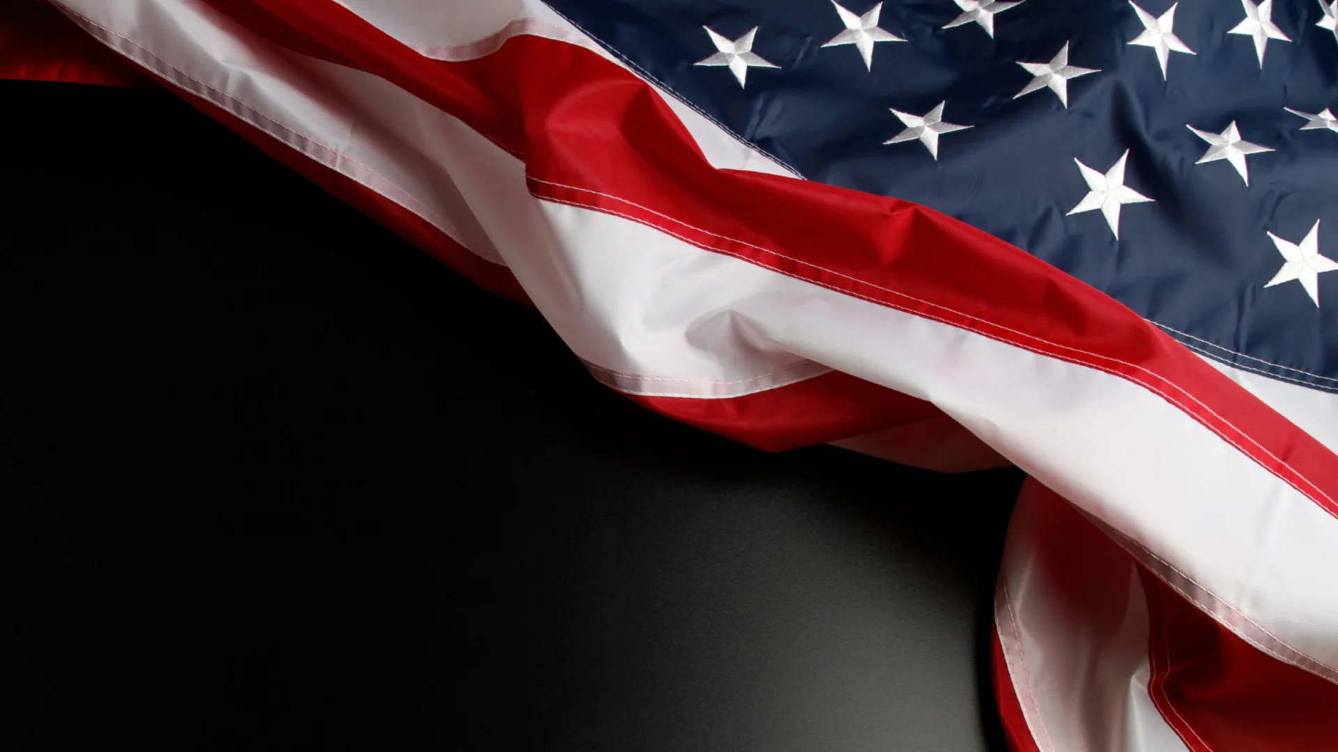 american flag on top of a black table